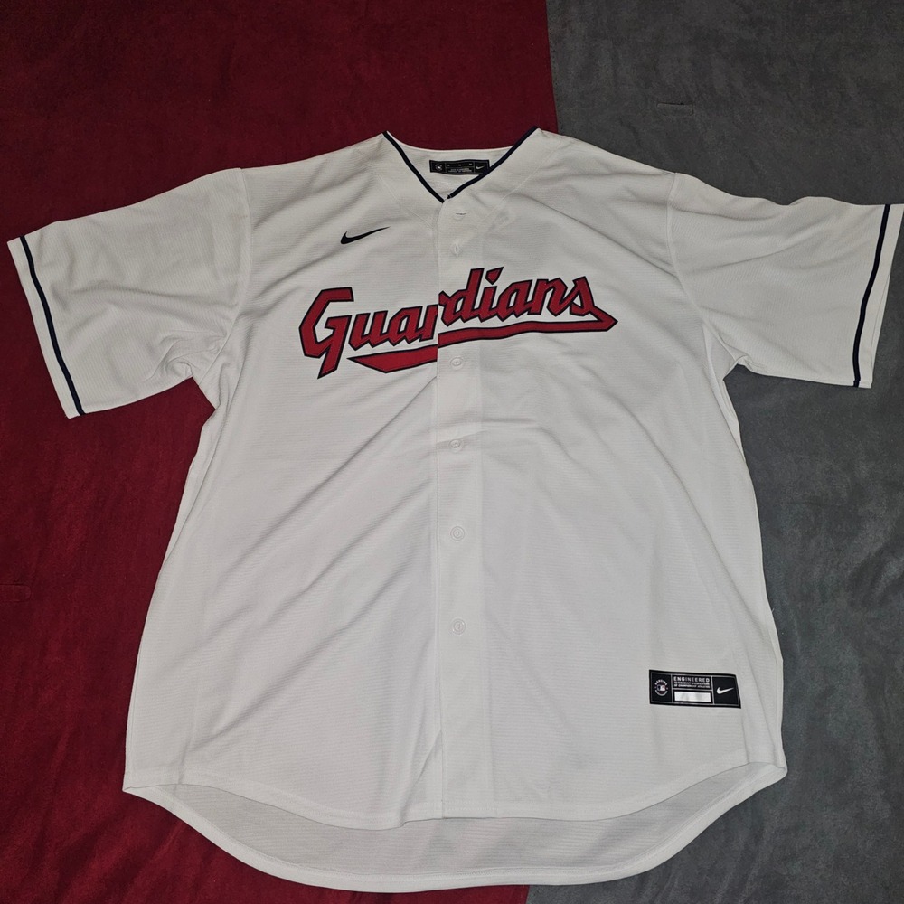 Nike‎ Cleveland Guardians Baseball Jersey Mens XL White Excellent MLB Authentic